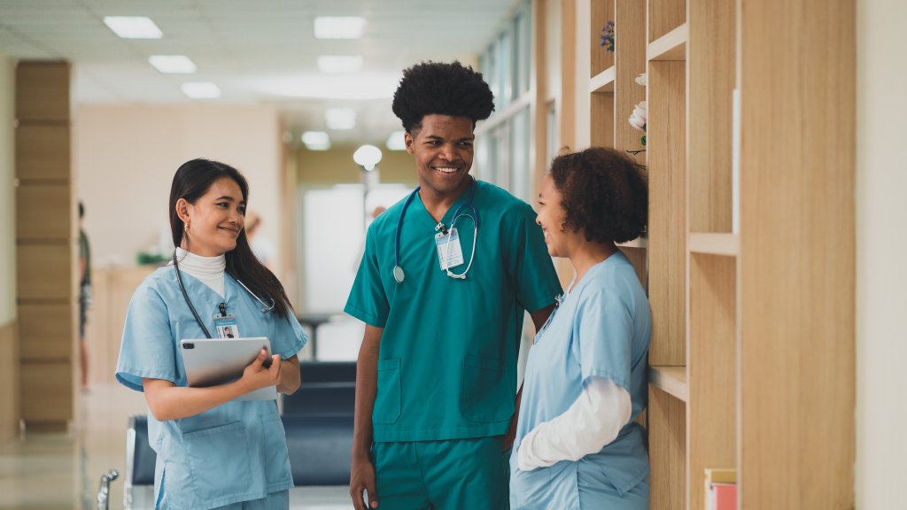 Nurses in a group talking