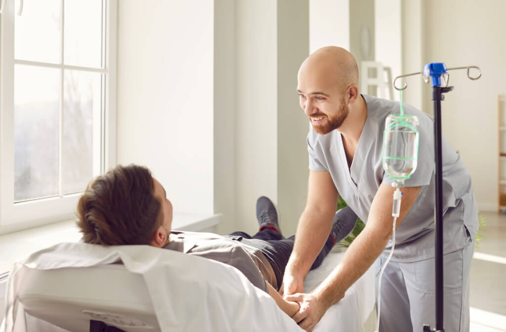 Travel nurse and patient
