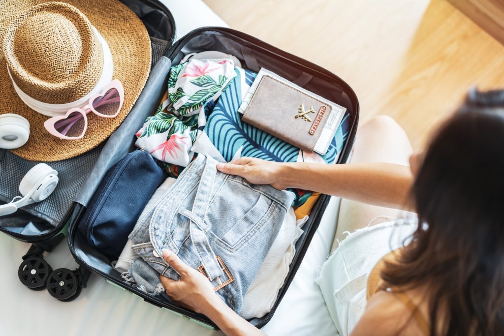 woman packing for trip